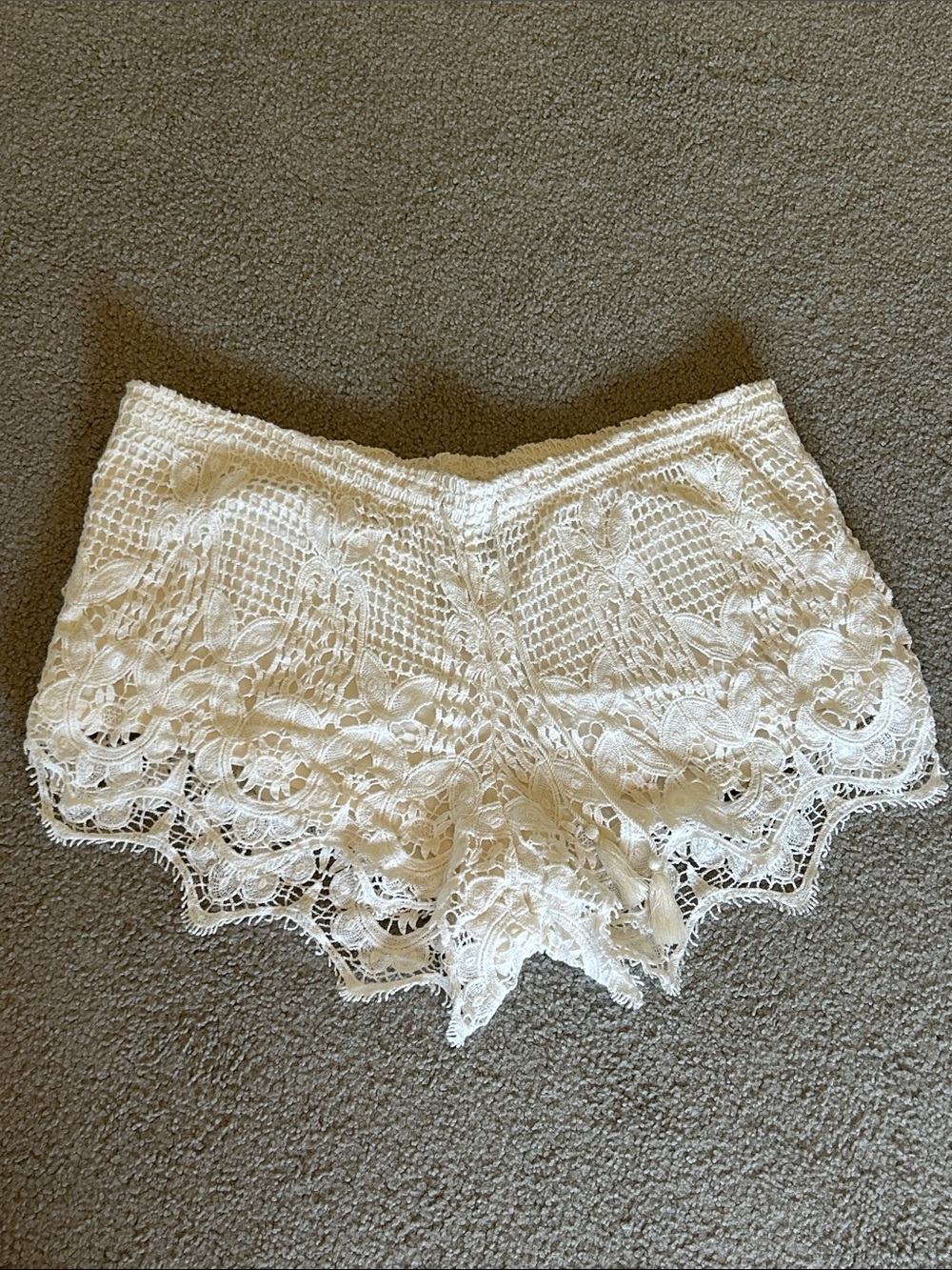 White Crochet Lace Women's Shorts